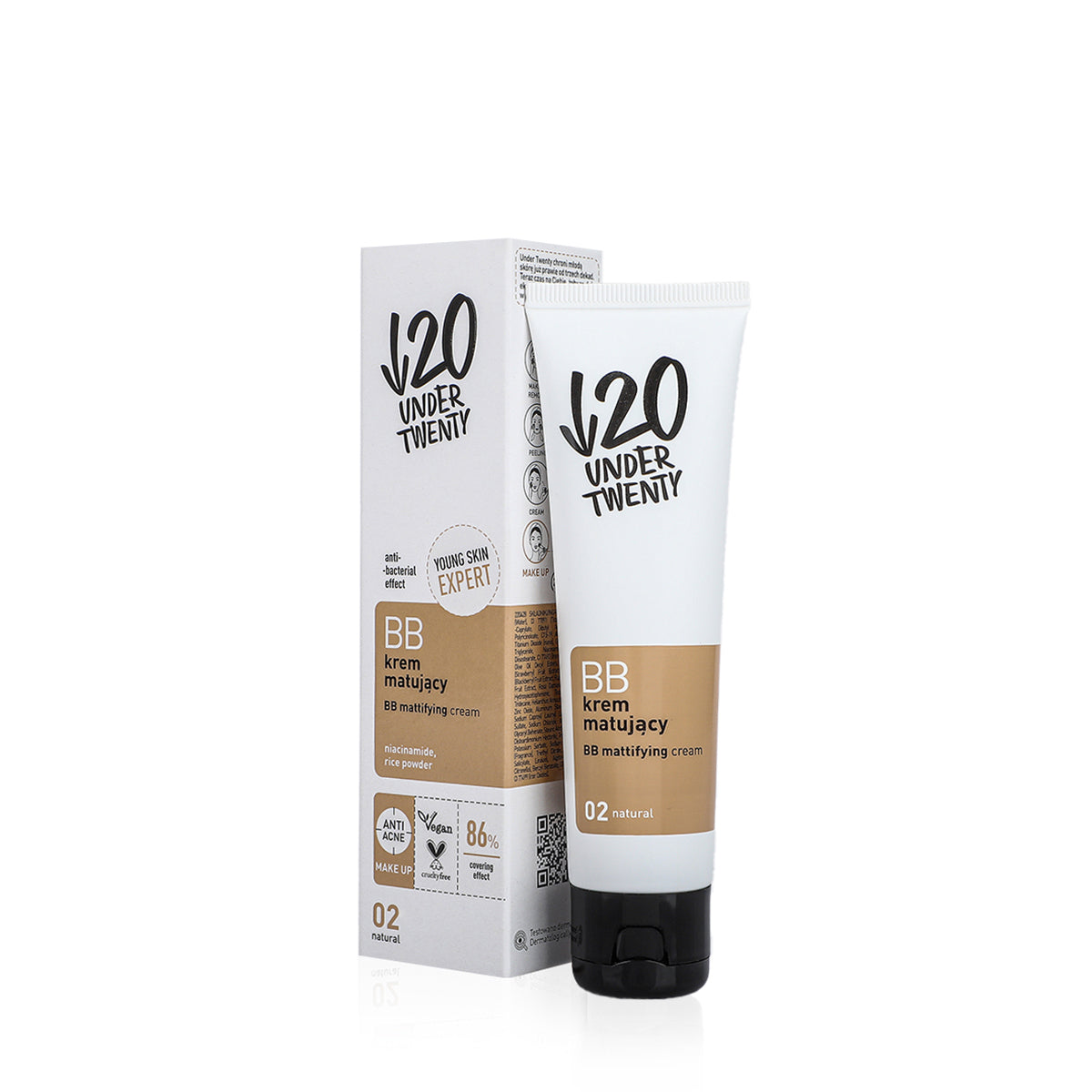 Under Twenty BB Mattifying Cream 02 Natural - 60ml