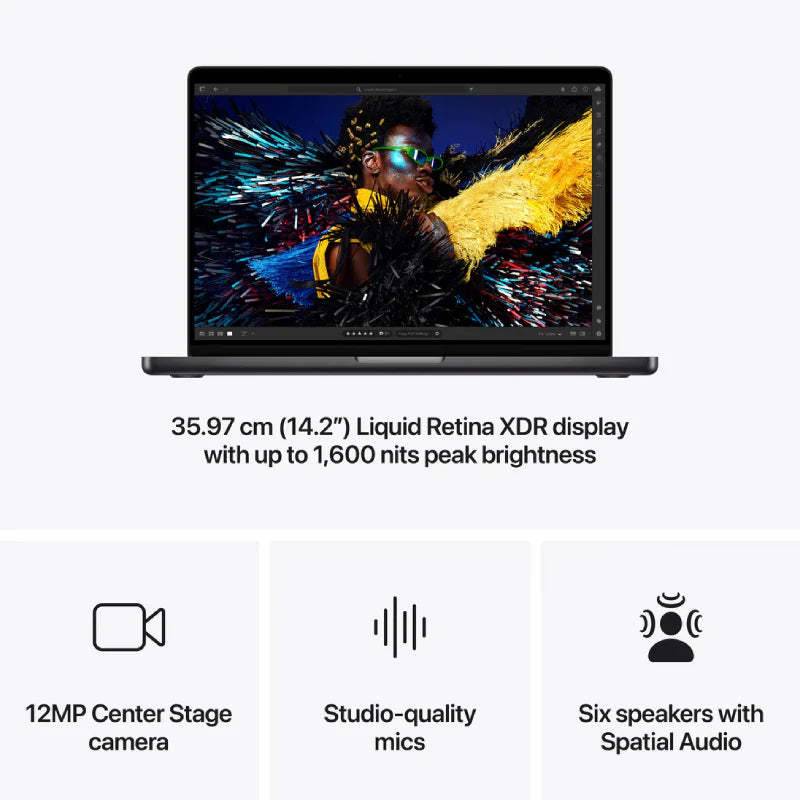 Apple MacBook Pro - 14.2" / M4 Pro / 12-Core CPU / 16-Core GPU / 24GB RAM / 512GB SSD / Space Black / 1YW