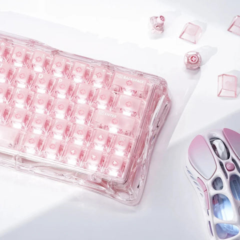 GravaStar Mercury V60 60% Hall Effect Magnetic Switch Gaming Keyboard - Crystal Rose