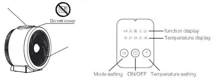Midea Fan Heater 2000 Watts 4 Heating Levels - NF20-18UR