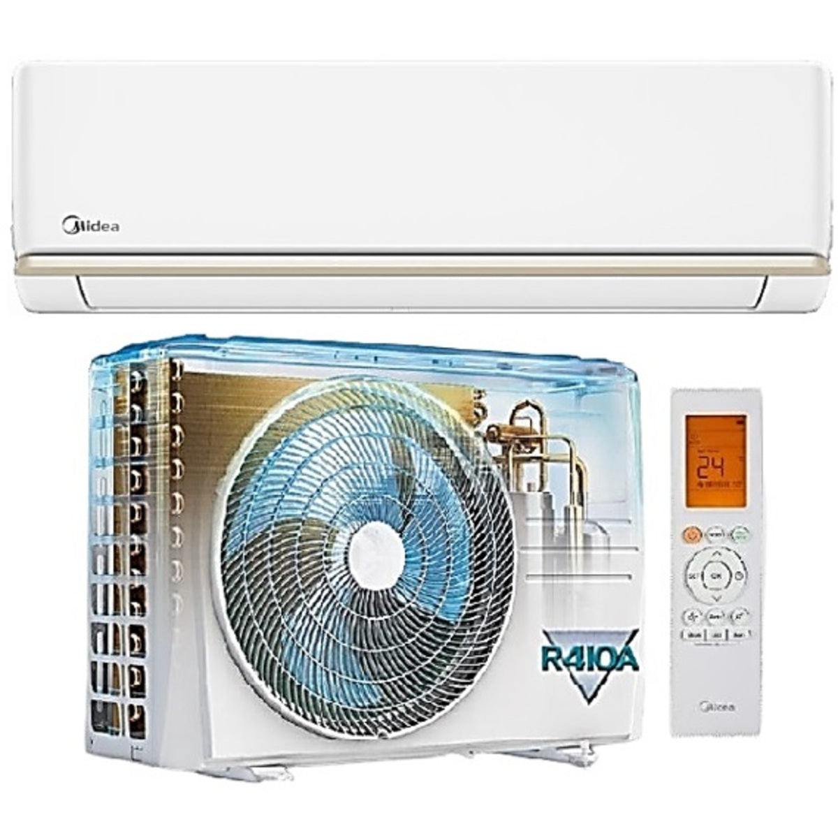 Midea, Split Air Conditioner, 1 Ton, 11,950 BTU, Cool Only, R410A, Rotary Compressor