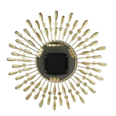 Modern Decorative Sunburst Wall Clock with Crystal Accents, Bold Numerals & Silent Quartz Sweep Movement