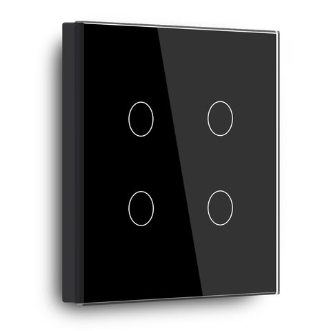 Gopeta, 4-Gang Smart Wi-Fi Touch Switch 600W with Glass Panel