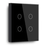 Gopeta, 4-Gang Smart Wi-Fi Touch Switch 600W with Glass Panel