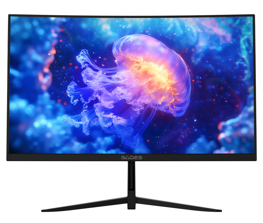 حزمة كمبيوتر مكتبي للألعاب: جهاز ألعاب i5-12400F، بطاقة RTX 5060 بسعة 8GB، ذاكرة RAM سعة 16GB مع شاشة ألعاب Sades NC-Pelagia مقاس 24 بوصة / دقة FHD / معدل تحديث 200Hz / زمن استجابة 0.5ms / منفذ HDMI 2.1 / لوحة VA / منحنية