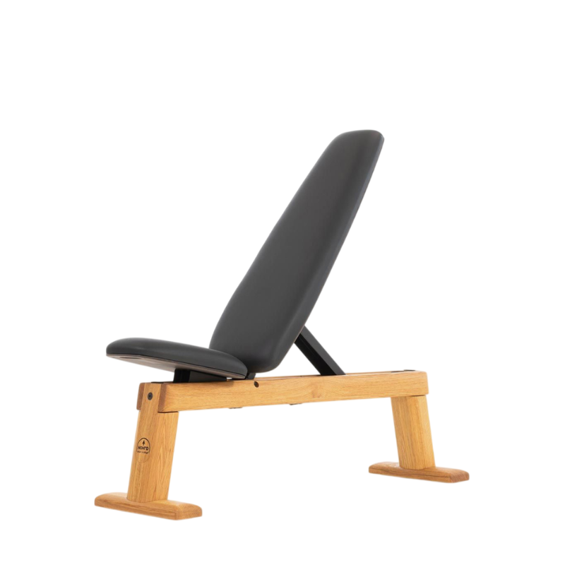 NOHRD WeightBench Oak, Genuine Leather – Black