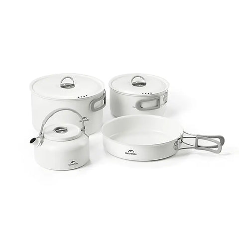 Naturehike Ceramic Non-Stick Pot Set - White (4pcs)