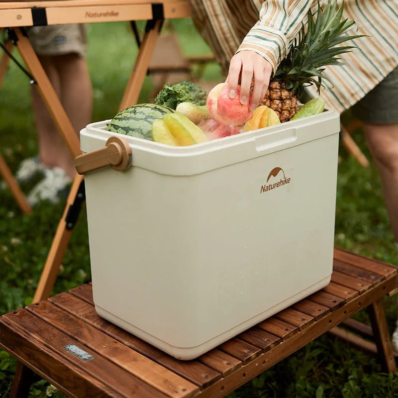 Naturehike Lamando 24H Outdoor Antibacterial Cooler Box - Beige Grey (24L)