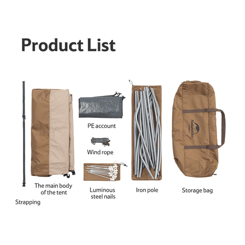 Naturehike Shower and Changing Tent - Brown (140*140*230)