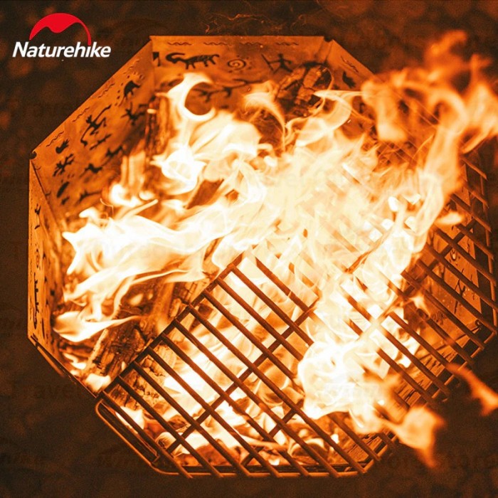 Naturehike Totem Folding Fire Pit - Black (40 × 36.8 × 35 cm)