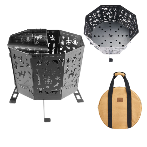 Naturehike Totem Folding Fire Pit - Black (40 × 36.8 × 35 cm)