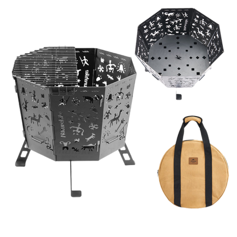 Naturehike Totem Folding Fire Pit - Black (40 × 36.8 × 35 cm)