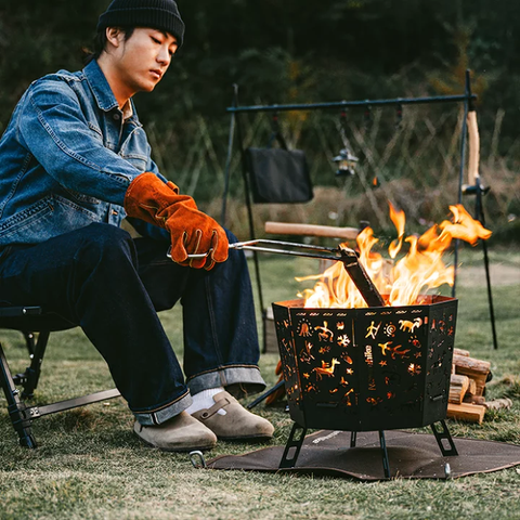 Naturehike Totem Folding Fire Pit - Black (40 × 36.8 × 35 cm)