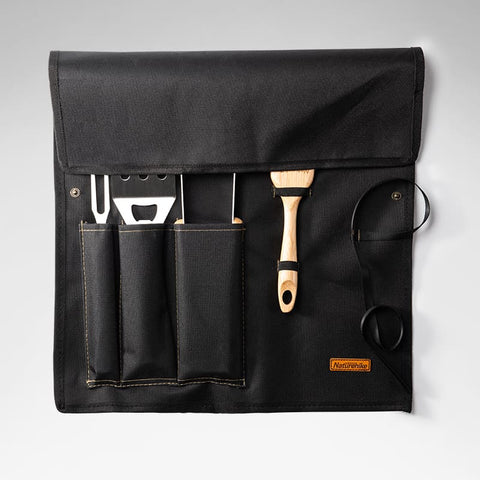 Naturehike Four-Piece Barbecue Tool Set - Wood + Stainless Steel