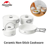 Naturehike Ceramic Non-Stick Pot Set - White (4pcs)