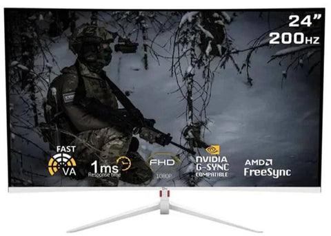 Twisted Minds 23.8. FHD 200Hz, Curved, VA, 1ms, HDMI 2.0 Gaming Monitor - White