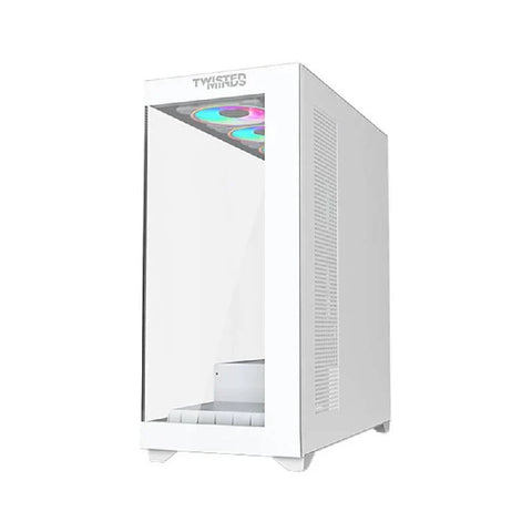 Twisted Minds Quantum Glass Mid Tower Gaming Case - White 7x120mm