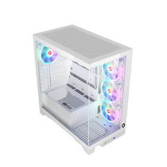 حقيبة ألعاب GAMEON Emperor Midnight IV Series Mid Tower - بيضاء