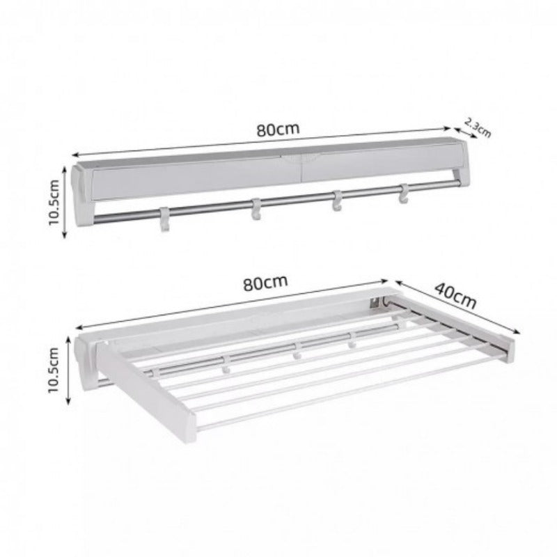 Noof & Hanof Invisible Drying Rack – White (80cm)
