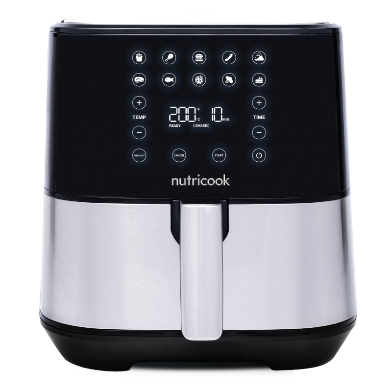 Nutricook, Air Fryer NC-AF205 – 1700W, 5.5L, SmartTemp, 10 Presets, Stainless Steel, Black