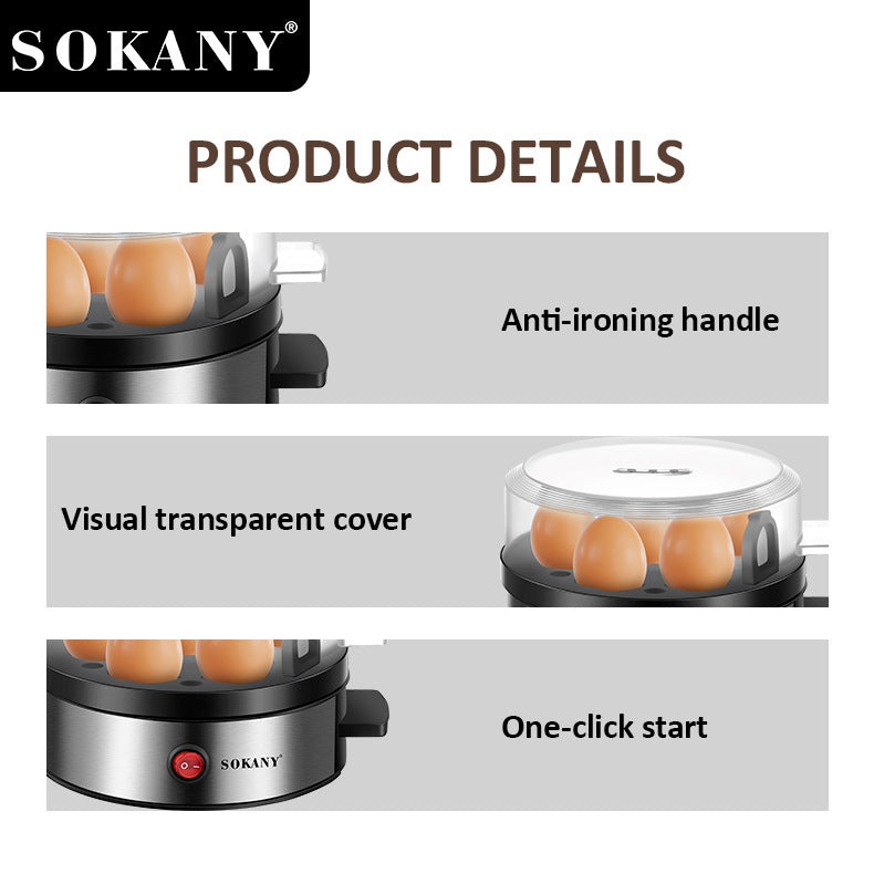 SOKANY Electric Egg Boiler - 7 Eggs Capacity, 360W