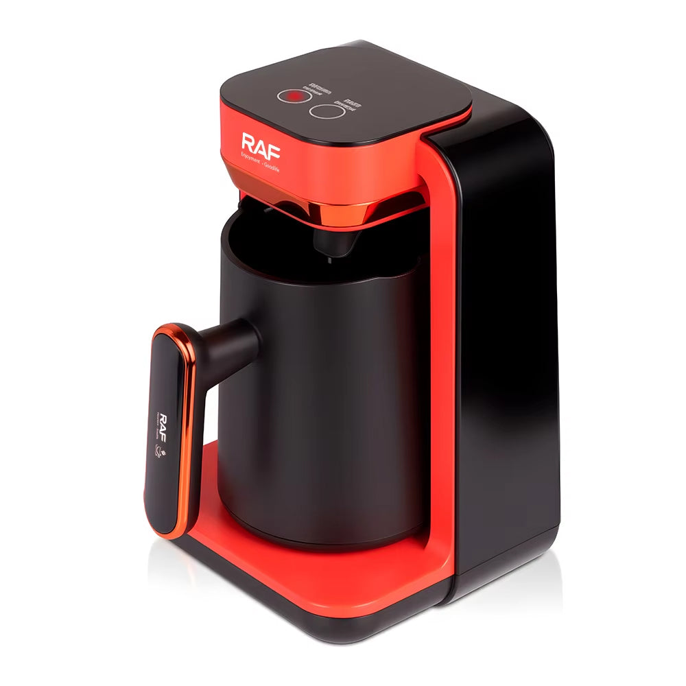 RAF، إبريق القهوة التركي سعة 280 مل 500 واط مع تشغيل بنقرة واحدة، تصميم مدمج وحماية من الانسكاب