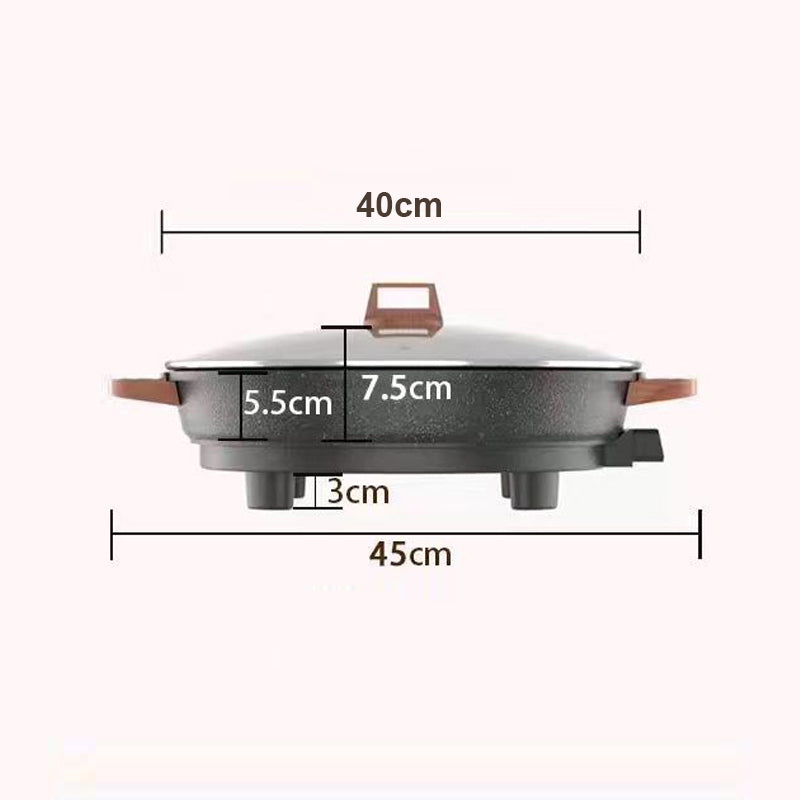 KKF, 40CM Multi-Functional Electric Baking Tray with Deep Non-Stick Pan