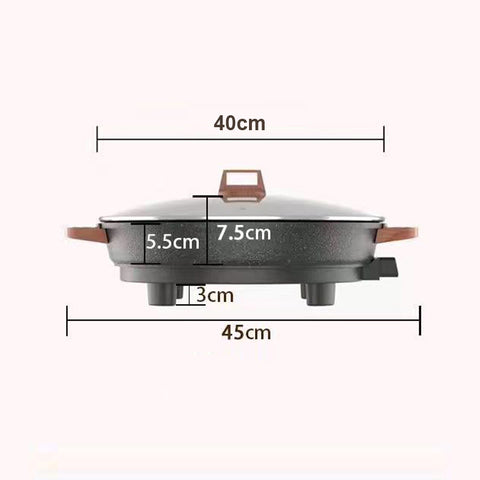 KKF, 40CM Multi-Functional Electric Baking Tray with Deep Non-Stick Pan