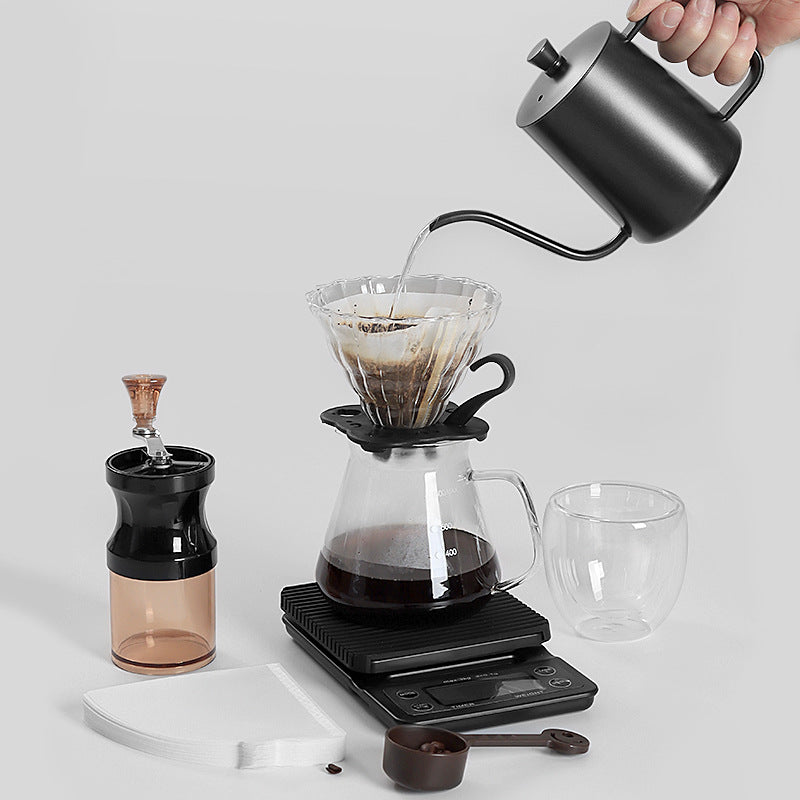 KKF, 8-Piece Outdoor Hand Brewing Coffee Making Set with Leather Carry Bag