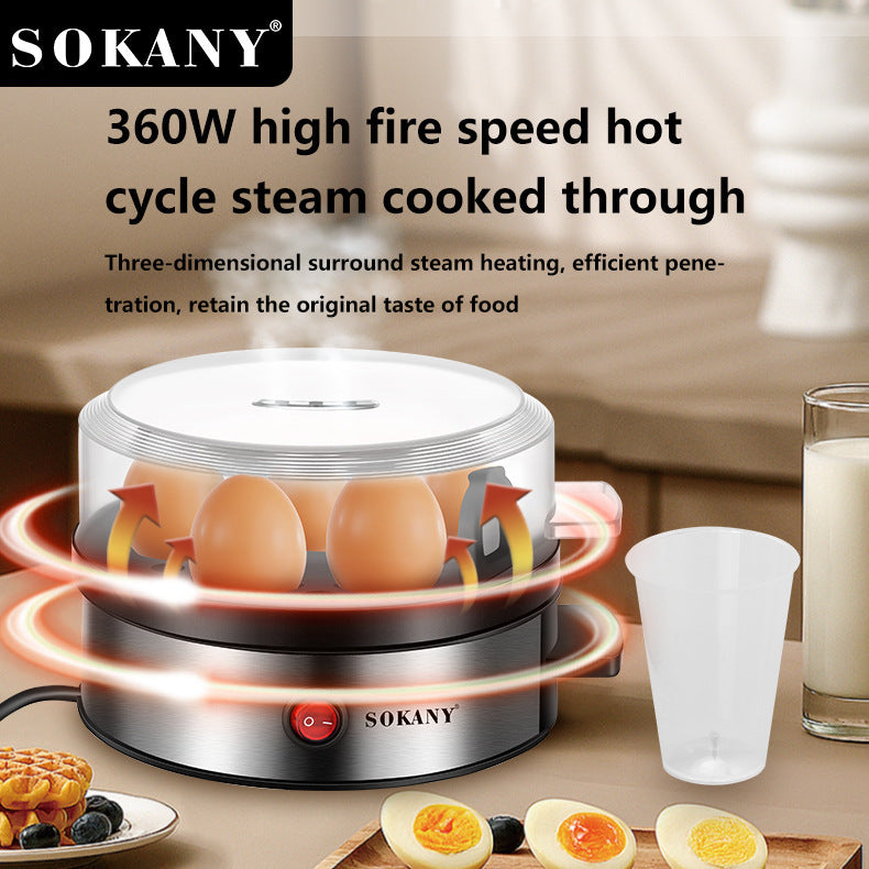 SOKANY Electric Egg Boiler - 7 Eggs Capacity, 360W