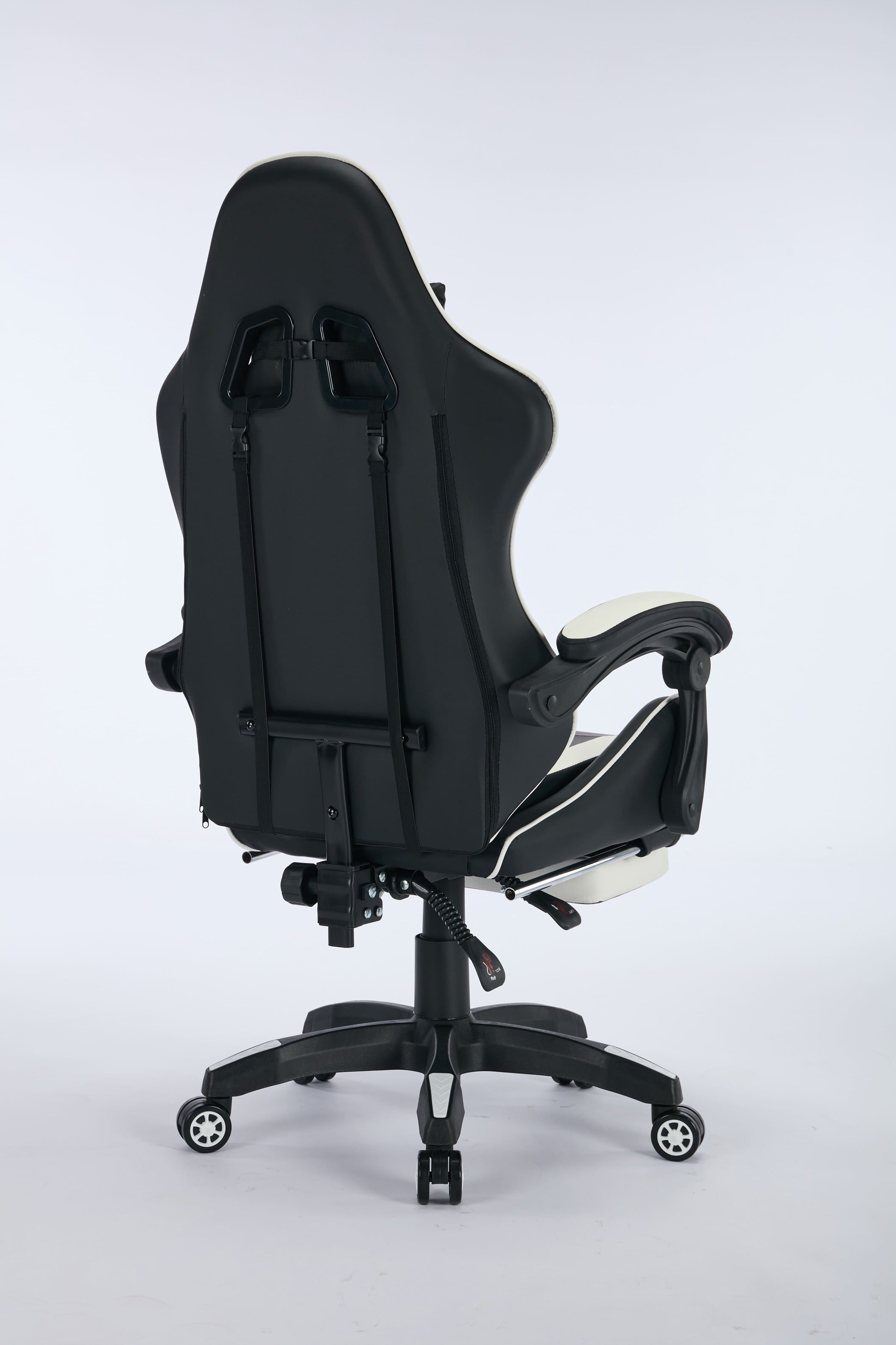 Oartex Gaming Chair with Foot Rest- Black & White- Electronic Be3ah store