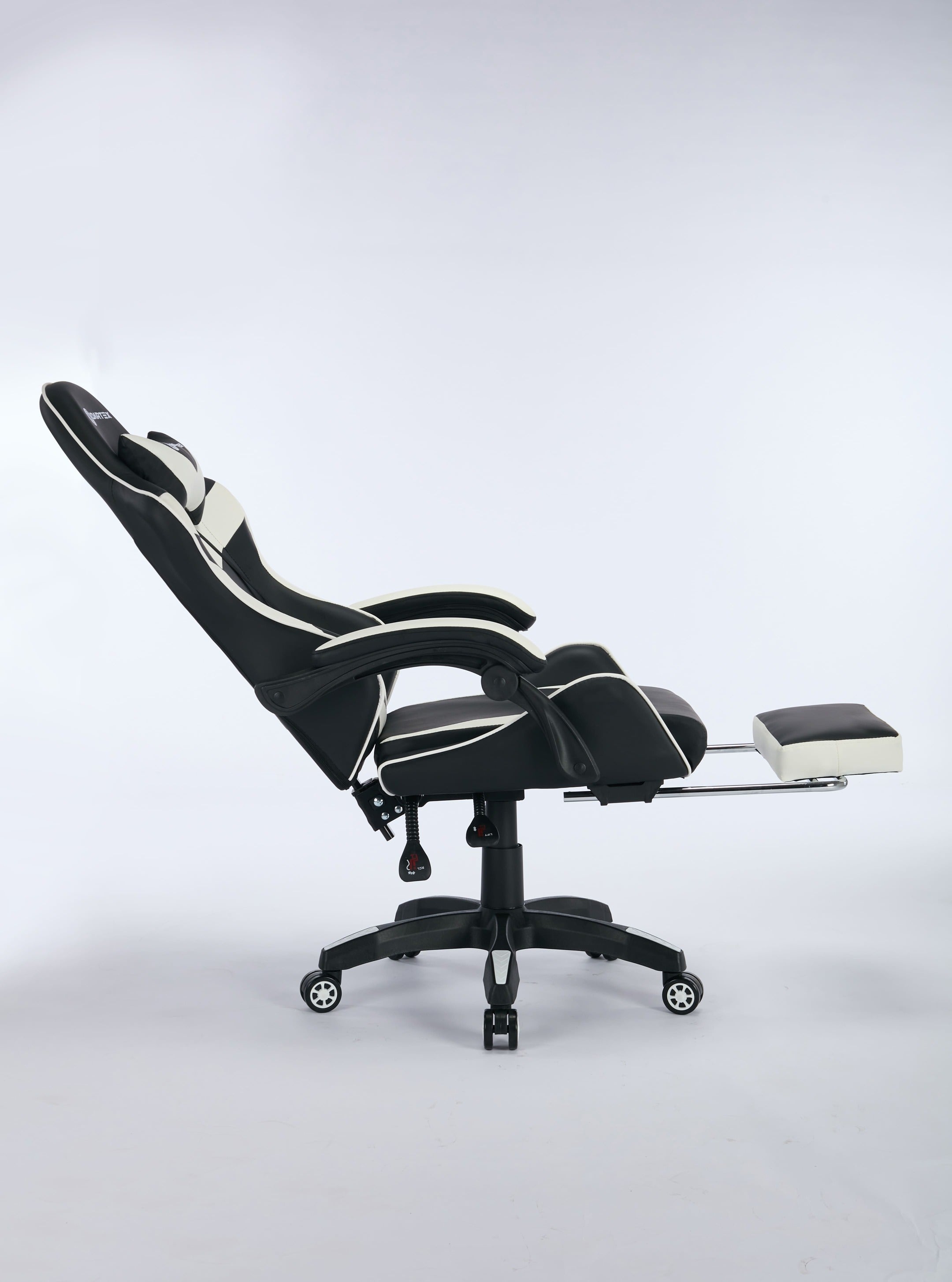 Oartex Gaming Chair with Foot Rest- Black & White- Electronic Be3ah store