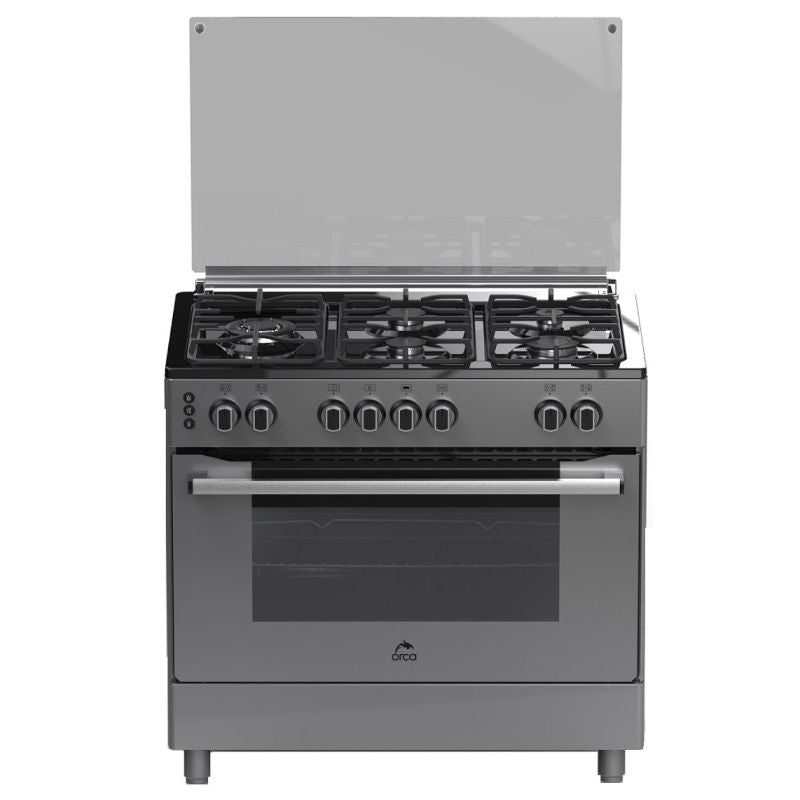 Orca, Gas Cooker 5 Burners 90x60cm, Black – OR-9060ODHDFSBLK