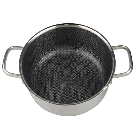 Osfe Home Cooking 316 High Quality 10-Piece Luxury Triply Stainless Steel Non Stick Cookware Set With Glass Lid (32-28-24-20 cm Pots and Pan 28 cm)