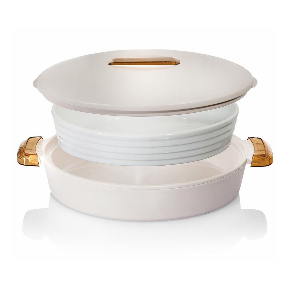 White/Amber Colorado Oval Insulated Server - 2.8L
