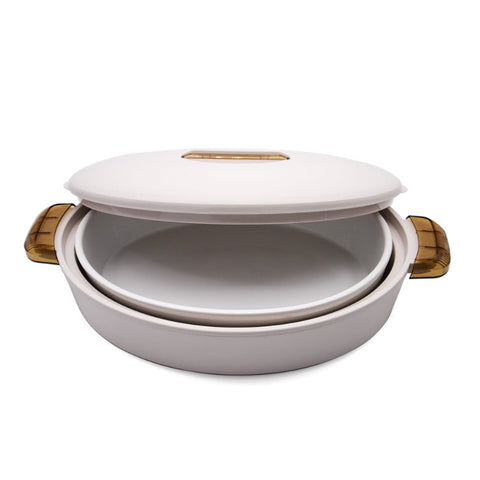 White/Amber Colorado Oval Insulated Server - 2.8L