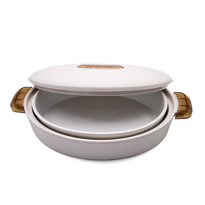 White/Amber Colorado Oval Insulated Server - 2.8L