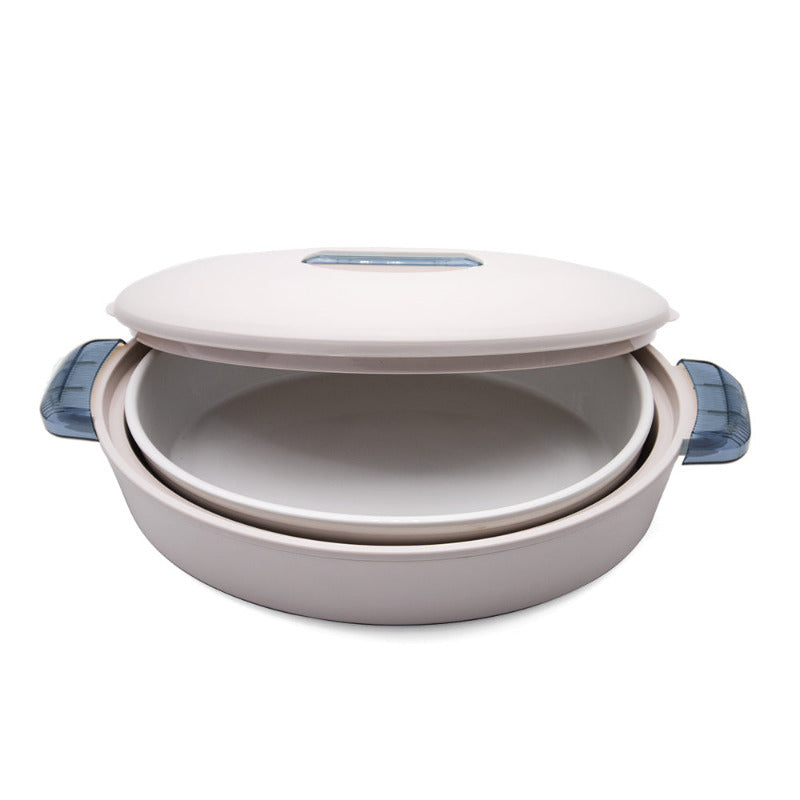 White/Pale Blue Colorado Oval Insulated Server - 2.8L