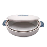 White/Pale Blue Colorado Oval Insulated Server - 2.8L