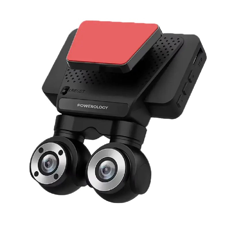Powerology Dual Lens Dash Camera 4K Cam108 - Black