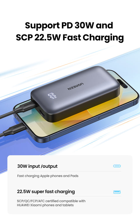 UGREEN 10000mAh PD-30WTwo-way Fast Charging Power Bank PB502