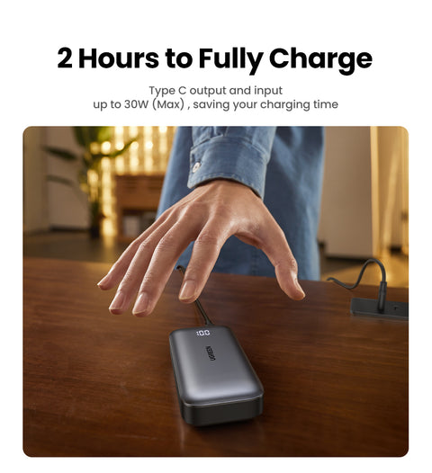UGREEN 10000mAh PD-30WTwo-way Fast Charging Power Bank PB502