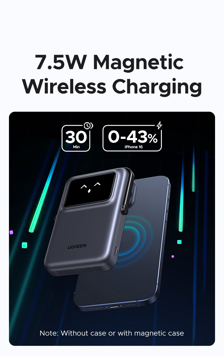UGREEN 45327, Uno Magnetic Wireless Power Bank 10000mAh 20W - Gray