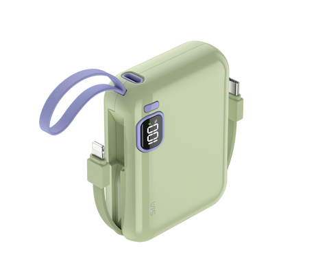 SIA PB302 10000mAh power bank with cable 38.5WH (Green)