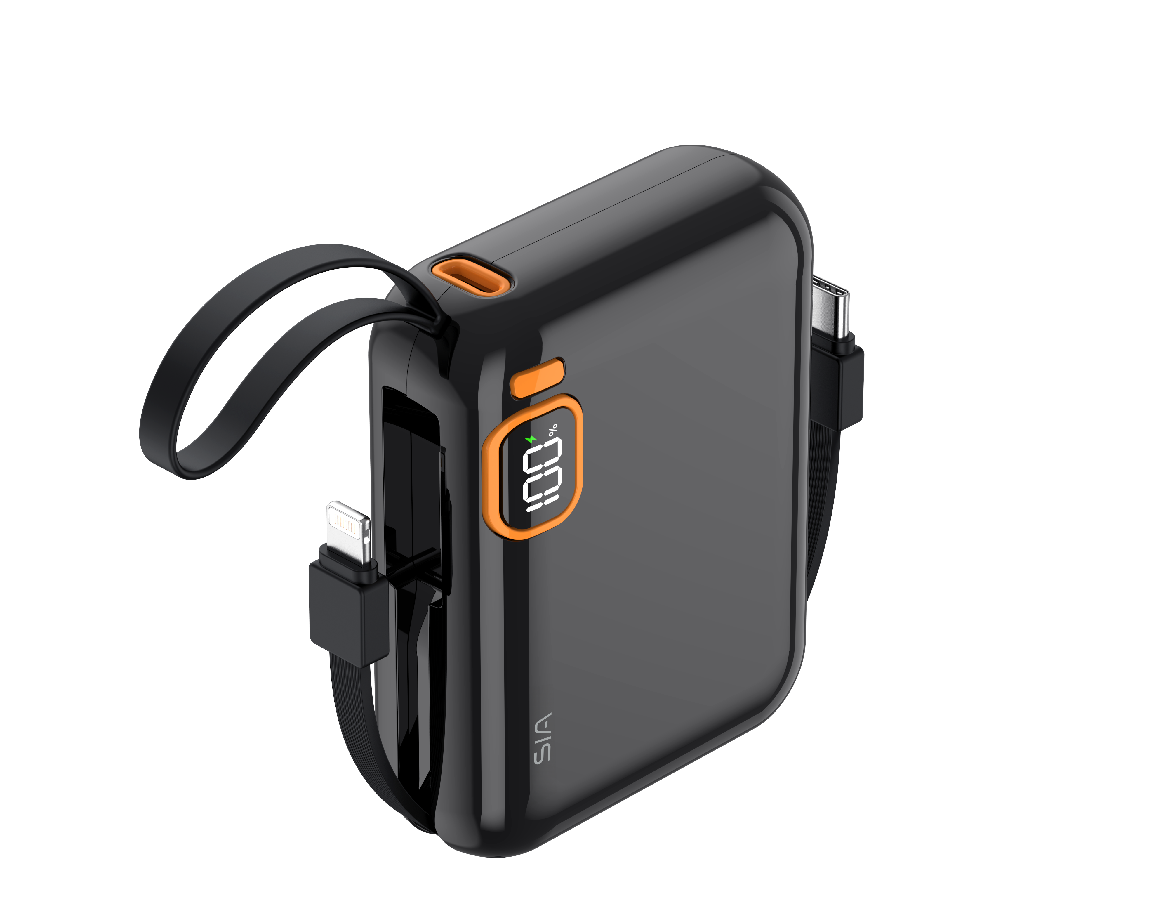 SIA PB302 10000mAh power bank with cable 38.5WH black