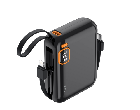 SIA PB302 10000mAh power bank with cable 38.5WH (Black)