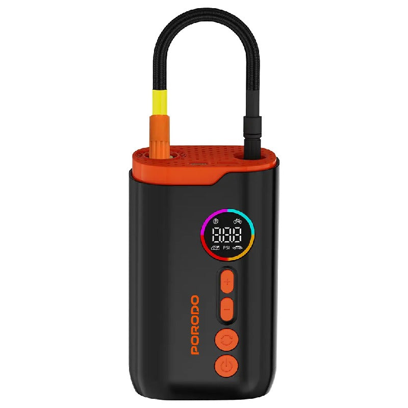 Porodo Lifestyle 55W Portable Tire Inflator 150 PSI with 4 Modes and Digital Display - Black