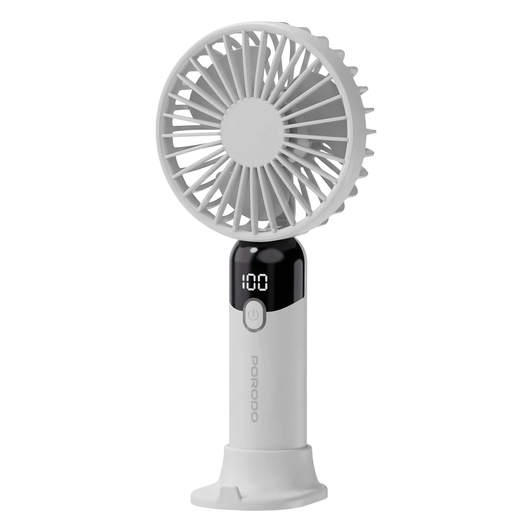 Porodo Lifestyle Chillo Air Portable Handheld Fan With 2-in-1 Detachable Base & Phone Stand