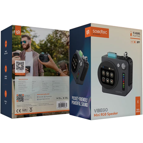 Porodo, Vibego Mini RGB Speaker with Bluetooth Version 5.4