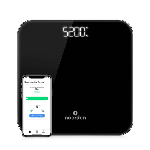 Noerden BIMI Black Smart Body Scale – Bluetooth Weight, BMI & BMR Tracker